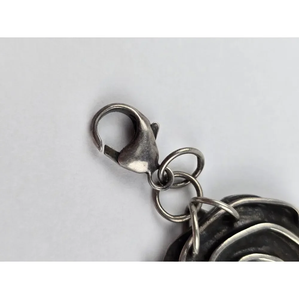 Sherry Tinsman sterling silver spiral discs bracelet 8.5
